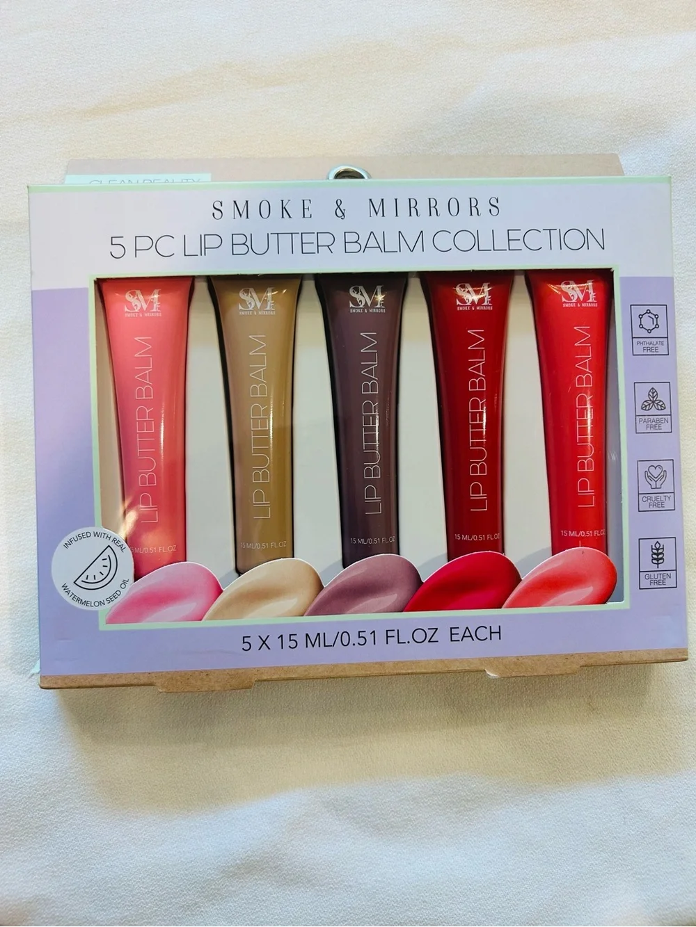 5-Piece Lip Butter Balm Collection - Assorted Pinks & Reds